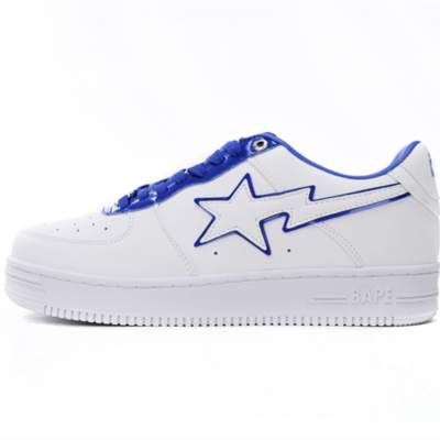 1J30-191-017 A Bathing Ape Bape Sta Low White and Blue Border