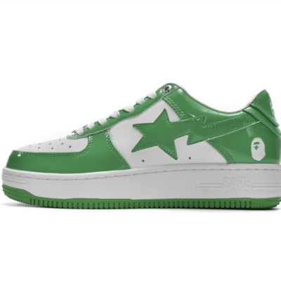 1H70-191-001 A Bathing Ape Bape Sta Low White Green