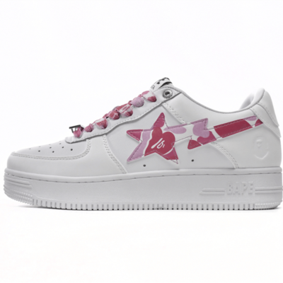 1H20-191-045 A Bathing Ape Bape Sta Low White Red Camouflage